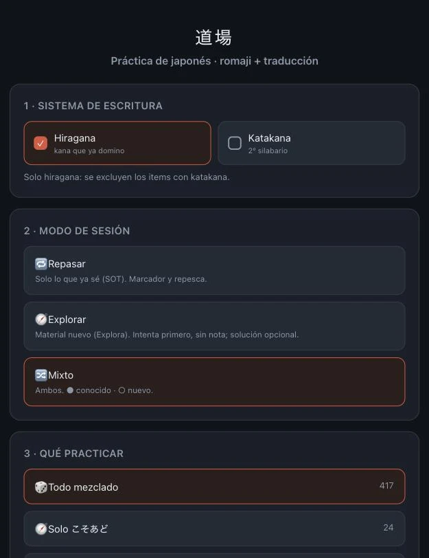 Antes de empezar: silabario, modo de sesión y tema.